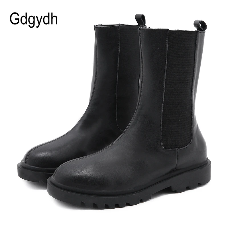 Женские ботильоны без застежек Gdgydh черные эластичные открытые короткие ботинки