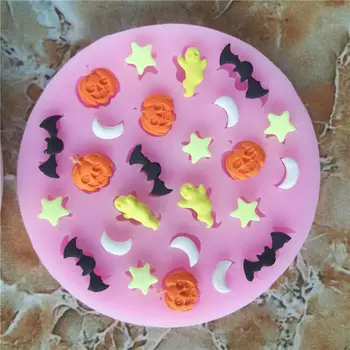 

Halloween Pumpkin Silicone Mold Baking Mould Ghosts Bat Topper Sugar Decoration Craft Kitchen DIY