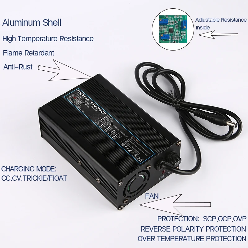 18.25V 5A Charger Smart Aluminum Case Is Suitable For 5S 16V  Outdoor  LiFePO4 Battery Electric Car Safe And Stable OHRIJA 240v lithium battery charger Chargers