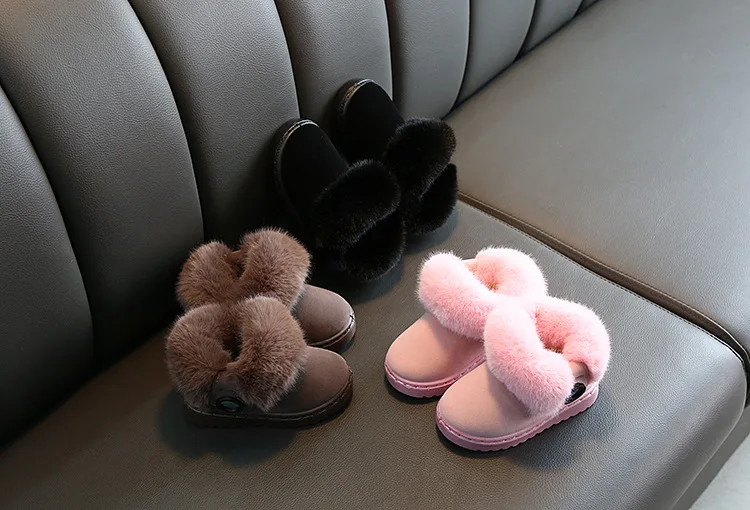 Winter Girls Snow Boots Infant Toddler Plush Boots Outdoor Warm Non-slip Baby Boots Soft Bottom Kids Cotton shoes