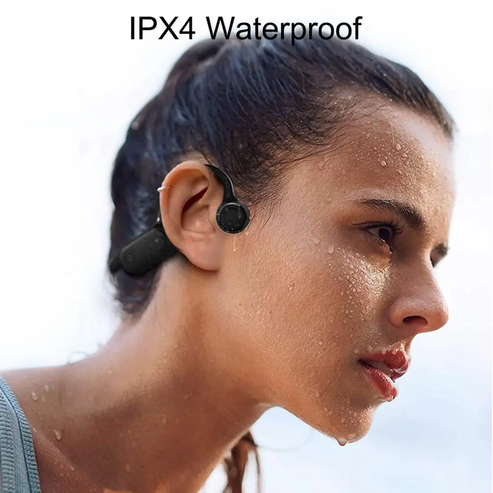 Мода костной проводимости Bluetooth 5,0 беспроводная гарнитура для спорта устойчивое ухо-КРЮЧОК ДЛИННЫЙ аккумулятор HIFI наушники с микрофоном