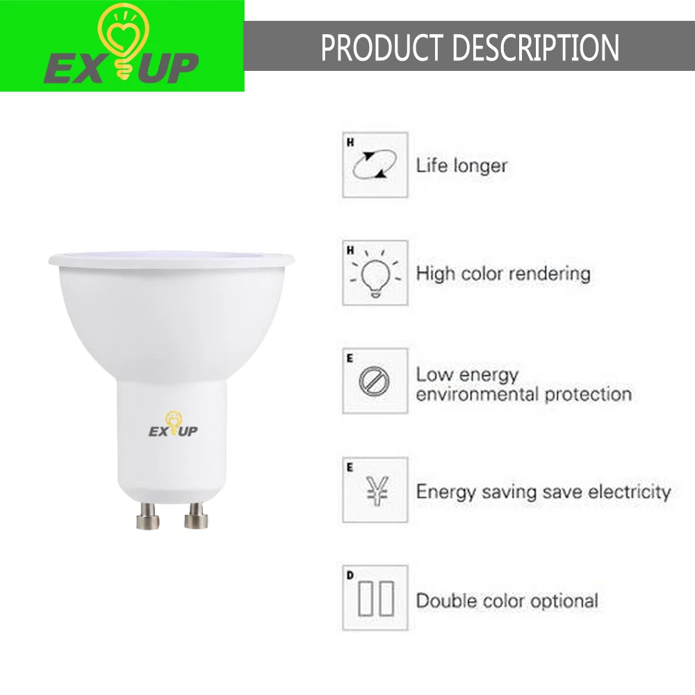 EXUP GU10 7W 580LM Dimmer LED Spot Bulb 180 - 265V