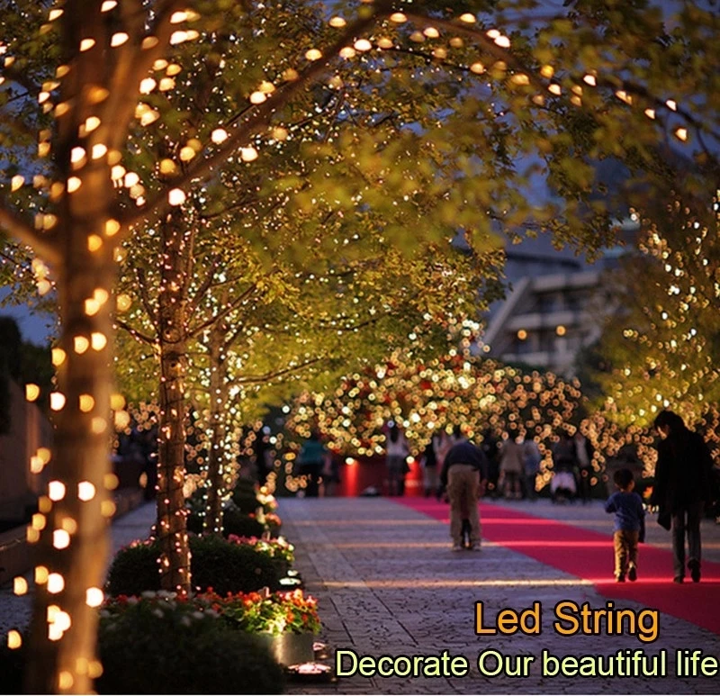 350led solar string luz led 8 modos