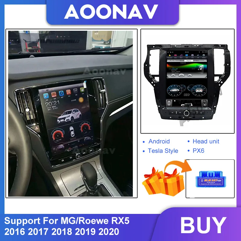 Car GPS Tesla vertical screen audio stereo head unit for MG Roewe RX5 2016-2020 auto radio tape recorder Multimedia player | Автомобили и