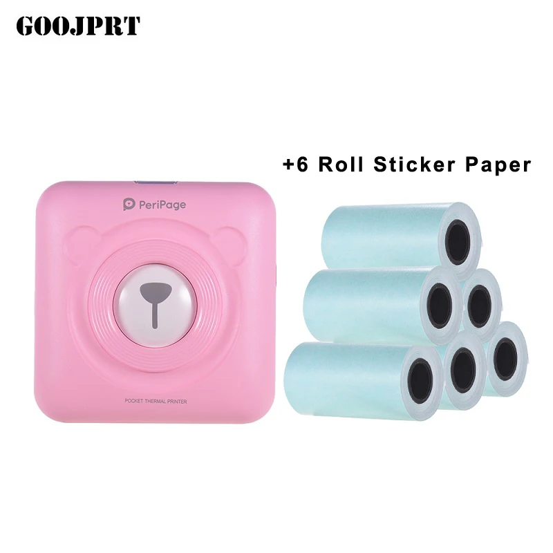 P-6Roll Sticker Портативный принтер карманный мобильный тепловой Bluetooth 58 мм мини беспроводной POS Термальный фотопринтер для телефона Android iOS - Цвет: P-6Roll Sticker