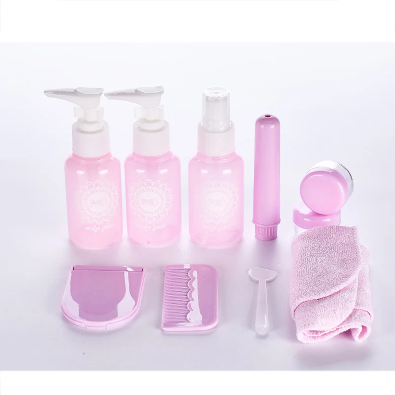 New 10Pcs/set Makeup Spray Bottles Kits Perfume Shampoo Cream Lotion Container Travel Set with Pouch SCI88