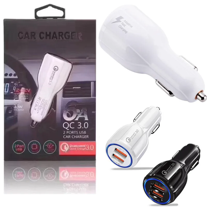 Быстрое Адаптивное зарядное устройство QC 3 0 с двумя usb-портами А автомобильные