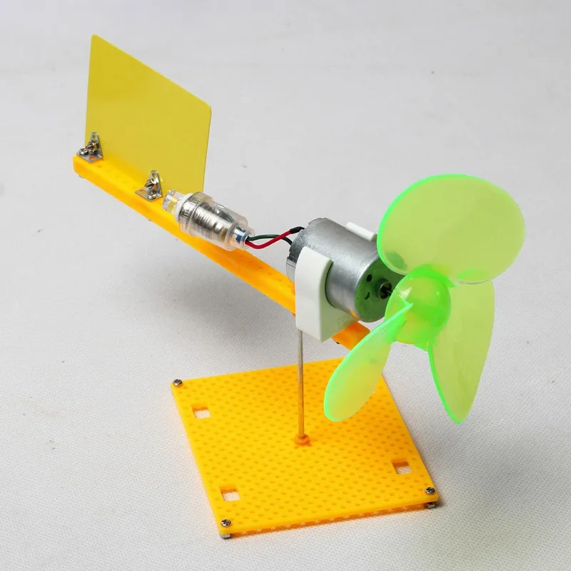 Miniature Wind Turbine Model DIY Kits Micro Generator DC Motor + Blade + LED Holder DC 0.1V-18V solar wind generator