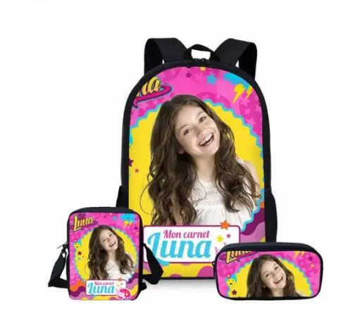 as picture Customized School Bags For Teenager Girls Soy Luna travel Backpacks kids Schoolbag Backpack 3pcs schoolbags mochila infantil - Цвет: as picture