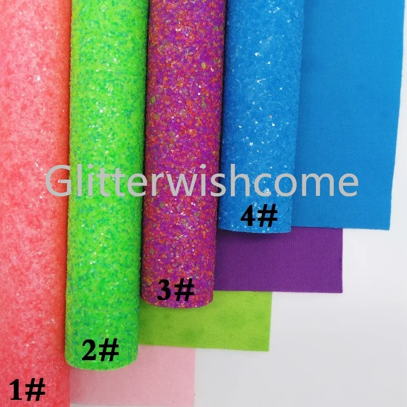 Glitterwishcome 21X29 см A4 размер винил для бантов неоновый массивный блеск кожа Fabirc искусственная кожа листы для бантов, GM305A