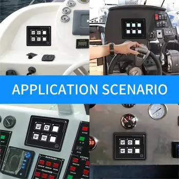 

Universal Advanced 6 In 1 Touch Screen Switch Panel DC12-24V 6 Gang Slim Touch Control Panel Box for Car Marine Boat Caravan