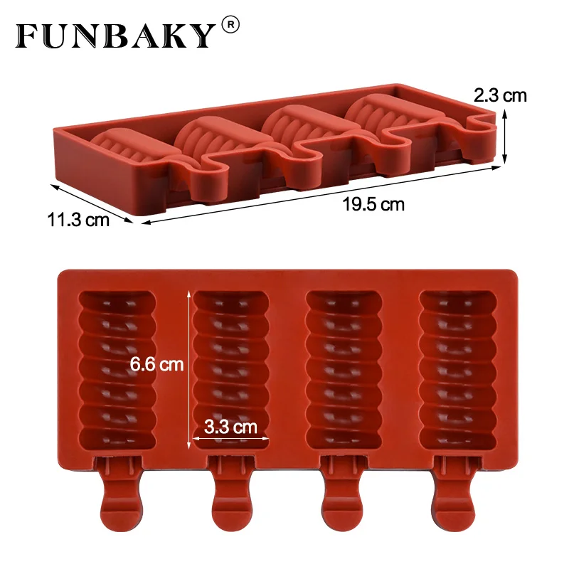 FUNBAKY DIY Форма для мороженого силиконовая форма поднос домашнего льда с палочками