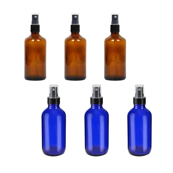 

6pcs Spray Bottles Portable Refillable Empty Glass Bottles for Travel Alcohol Household Cleaner Essential Oils 100ml + 120ml