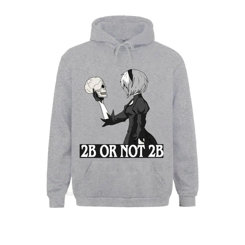 NieR Automata Hoodie 2B Or Not 2B Men Hooded Pullover Funny Cotton Long Sleeve Jacket Anime Plus Size Tops