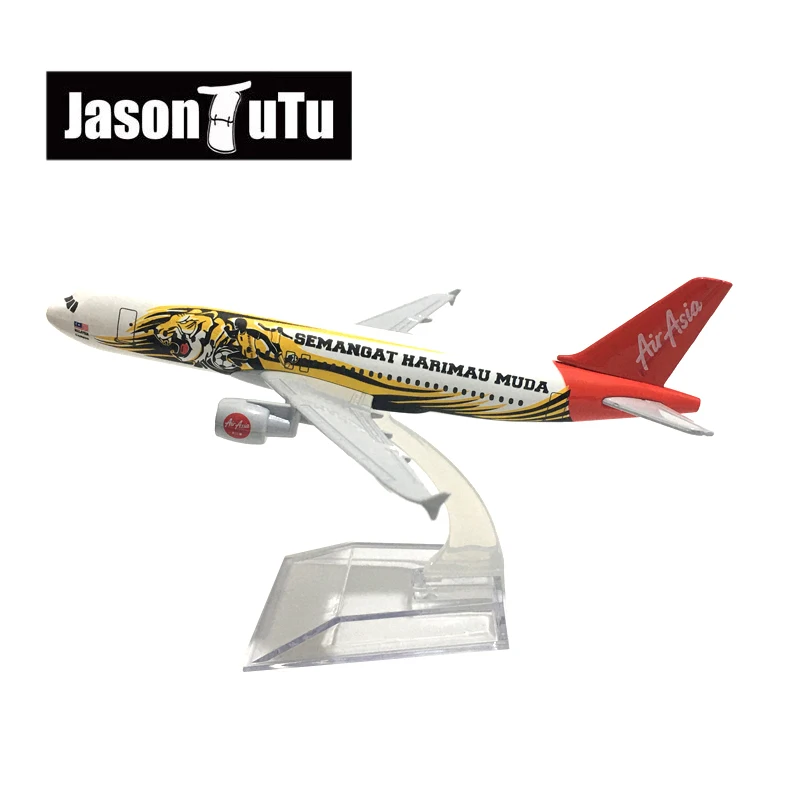 

JASON TUTU 16cm AirAsia Tiger Airbus A320 Airplane Model Plane Model Aircraft Diecast Metal 1/400 Scale Planes Factory wholesale