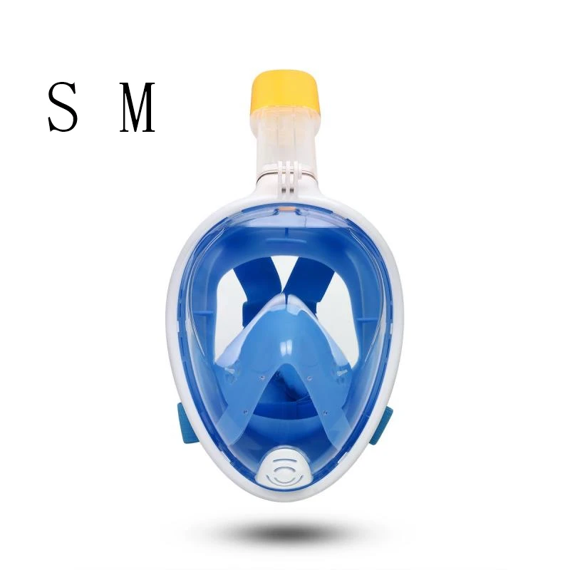 Подводная маска для подводного плавания с полным лицом дышащая арочная поверхность маска для подводного плавания противотуманная маска для подводного плавания - Цвет: Blue S M