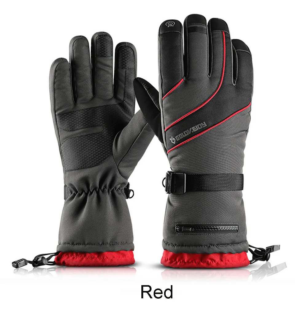 Loogdeel лыжные перчатки водонепроницаемые перчатки с функцией сенсорного экрана сноуборд перчатки с подогревом теплые снегоходные перчатки для мужчин и женщин
