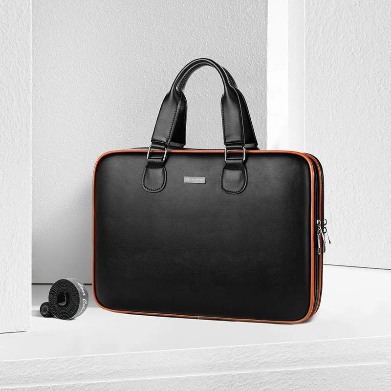 VICUNA POLO, модный брендовый мужской кожаный портфель в стиле пэчворк, деловая мужская сумка, дорожный электронный органайзер для кабеля, сумки для ноутбука