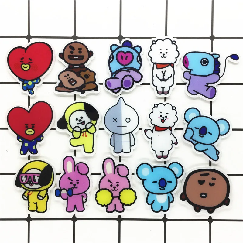 KPOP BT21 акриловый кулон брелок bangtan мальчики мультфильм кукла украшения