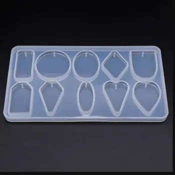 

2 Pcs/set New DIY Crystal Epoxy Mould UV Resin Necklace Pendant Earrings Mold