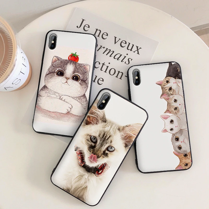 Чехол для мобильного телефона с милой кошкой мышкой Свинкой собакой iPhone X XS MAX XR 6 s