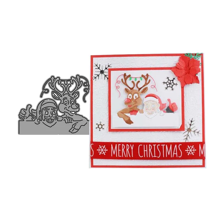 

JC Metal Cutting Dies Scrapbooking Merry Christmas Santa Claus Deer Die Cut Stencil Craft Album Card Make Paper Decoration Die