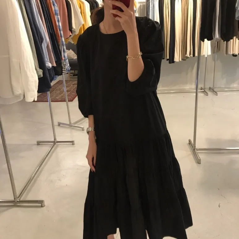 WHITNEY WANG осеннее модное уличное платье в Корейском стиле в клетку женское повседневное осеннее платье