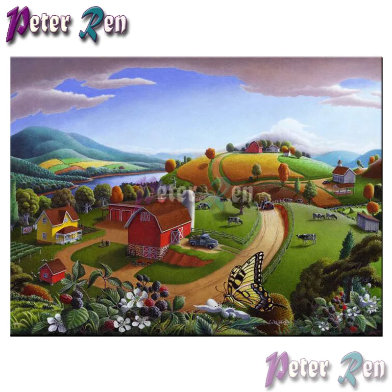 

5d landscape diamond Painting Cross Stitch DIY full Square\Round Embroidery Rhinestone farm picture Handmade Home Decoration