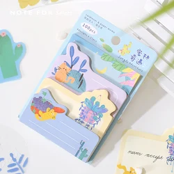 Bloc Notes autocollants animaux de la forêt, étiquette autocollante Kawaii pour journal intime, Scrapbooking, Diy bricolage, 100 feuilles/paquet, 806 