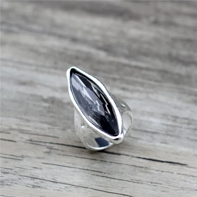 ANSLOW New Design Retro Fashion Jewelry Trendy Antique Silver Color Ring Creative Party Wedding Ring For Women Girls LOW0071AR Grey