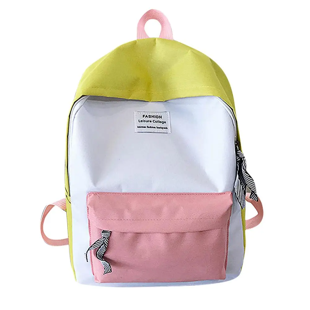

Fashion Couple Schoolbag Men And Women Backpack Travel Hiking Bag for Teenage Color Block Backpack Luminous School Shoulder Bag
