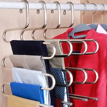 

5 layers S Shape MultiFunctional Clothes Hangers Pants Storage Hangers Cloth Rack Multilayer Storage Cloth Hanger 1PC new