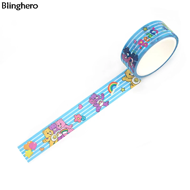 Blinghero 15 мм X 5 м уход медведь маскировки клейкие ленты мультфильм васи клейкие ленты милый медведь клейкие ленты животных наклейка подарок BH0325