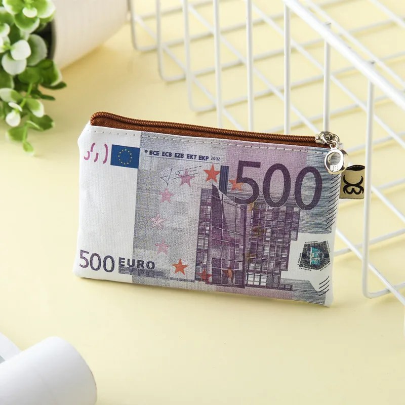 Тканевый кошелек с принтом для девочек, 10 шт - Цвет: The euro 500