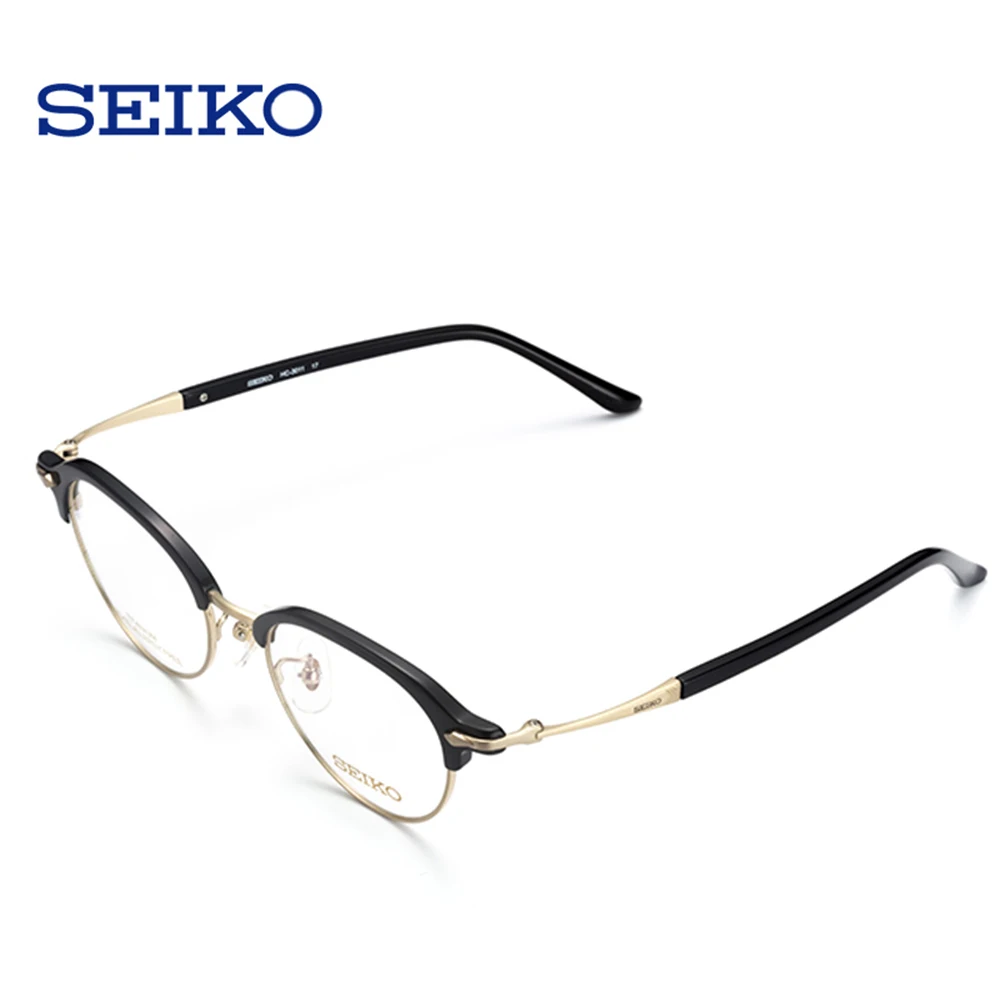 SEIKO очки по рецепту, оправа для женщин, маленькие Мультифокальные титановые+ ацетатные круглые оптические очки, оправа для очков HC3011