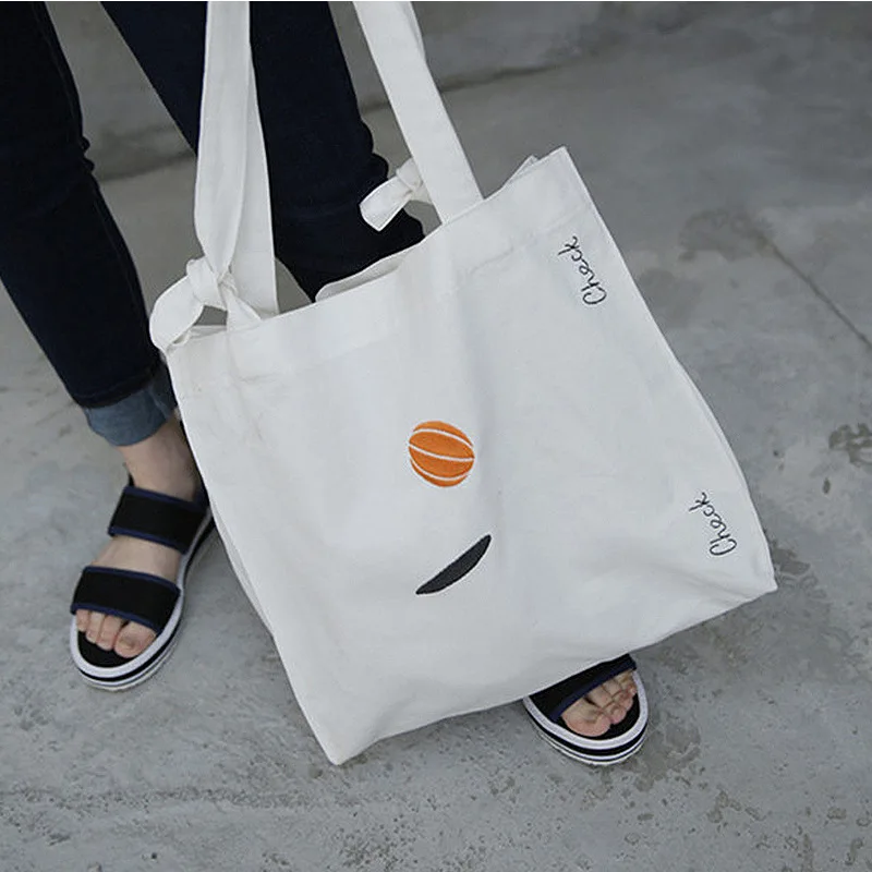 

College Style Simple Canvas Bag Women's Zipper Shoulder Bag Casual Schoolbag Korean Handbag Shopping Totes