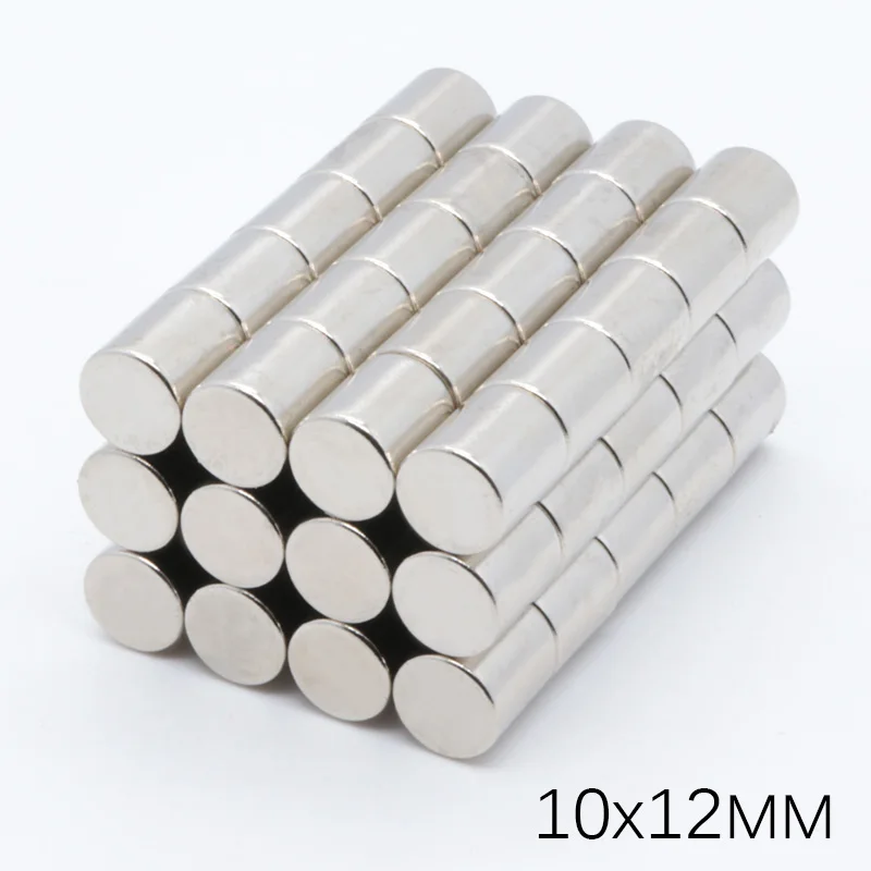 50pcs 10x12mm N35 NdFeB Super Strong Round Neodymium Magnets Craft Rare Earth Powerful Magnet 10*10 mm Advertising magnet