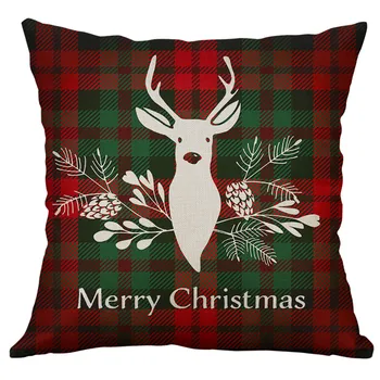 

Pillow Case Christmas Pattern Environmental Protection Sofa Car Throw Cushion Cover Home Decor Hot Новогодние Наволочки Hot