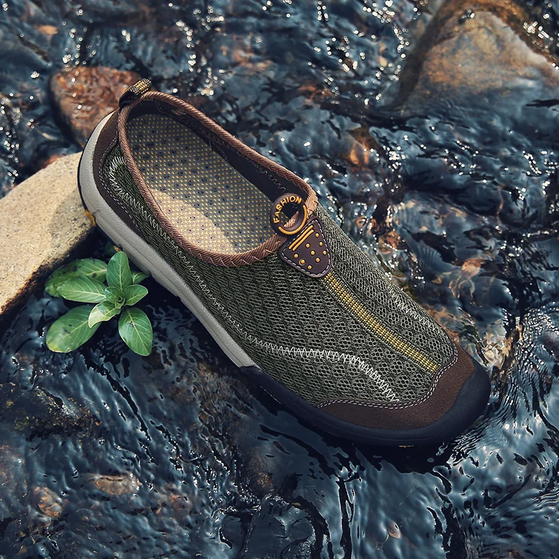 2021 Summer Outdoor Man Waterproof Hiking High Top Mountain Climbing Non-Slip Shoes Trekking Hunting Footwear Zapatillas Hombre