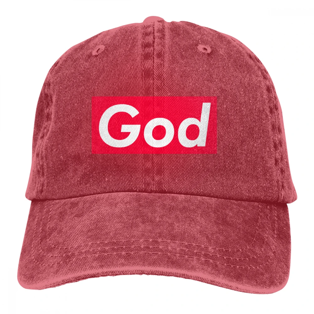 God Red Box стиль Casquette черный унисекс Мужские Женские джинсовые бейсболка с ремешком кепки Регулируемый Гольф папа шляпа