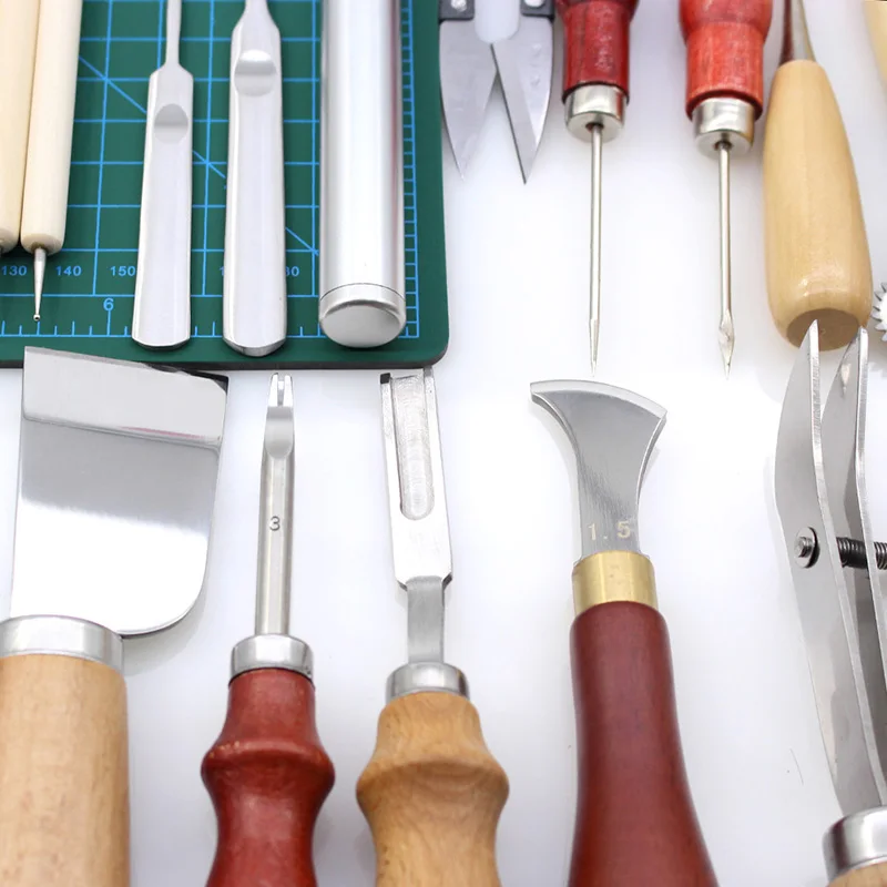 Leather Tools Sets with Wide Shovel Cutting Edge Grooving Belt Punch Leather Cut Knife Leathercraft Patchwork Tool DIY New