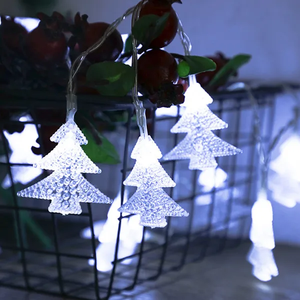 Рождественские украшения для дома, 1 м, 3 м, 6 м, светильник, гирлянда, лампа, батарейный блок, новогодние подарки, украшения для рождественской елки, Natal - Цвет: tree white