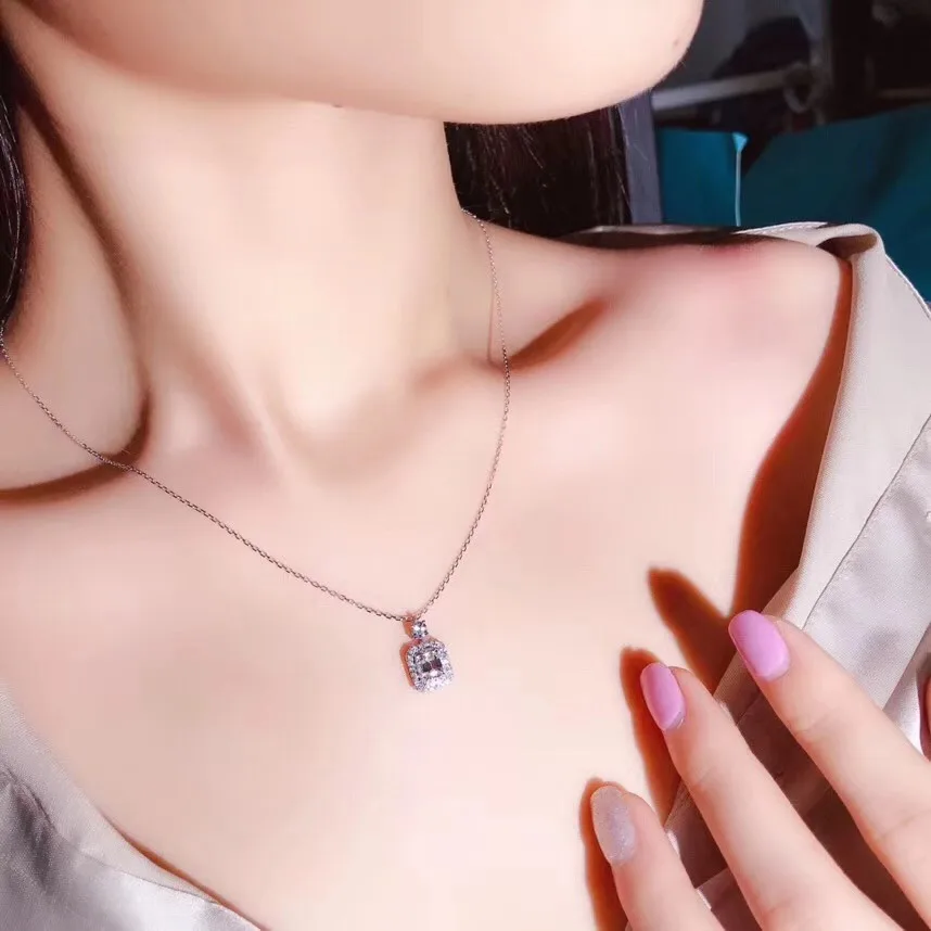 AEAW продаем как горячее 0.51ct 18k Белое Золото Топ класс Леди Мода Изумрудное кольцо алмаз кулон ожерелье для женщин