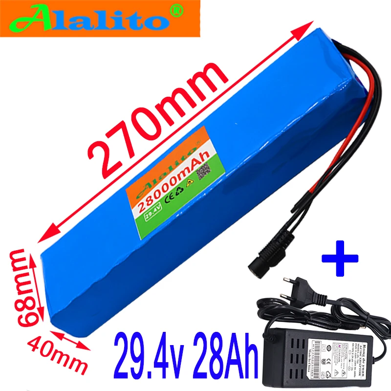 7S4P 24V 28Ah мотор для электрического велосипеда, фара для электровелосипеда в скутер литий-ионный аккумулятор 29,4 v 18650 перезаряжаемых батарей BMS+ зарядное устройство
