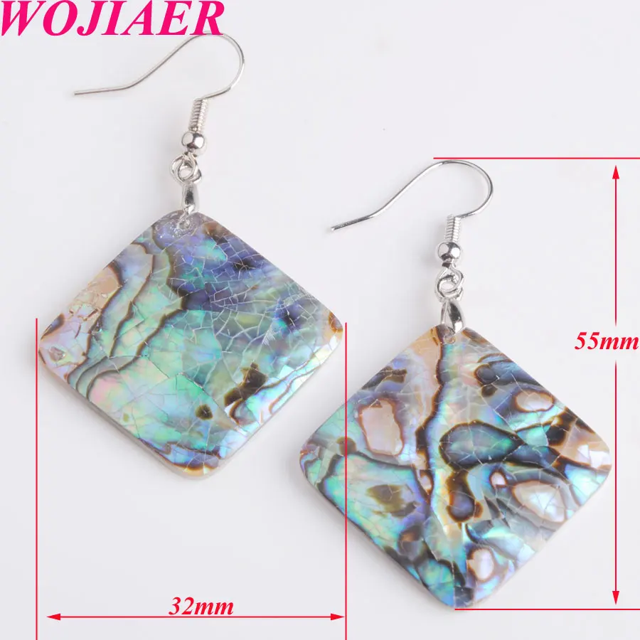 5Pair Square Новые натуральные серьги в виде раковины абалона, плоские ракушки, геометрические свисающие серьги, ювелирные изделия, Женские аксессуары, подарки, горячая Распродажа PBV901 - Окраска металла: 5Pair Square