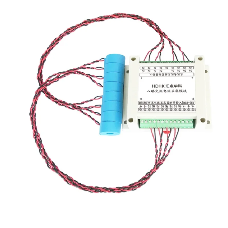 Multi-channel 8-channel AC current frequency measurement acquisition module RS485 sensor transmitter MODBUS-RTU with transformer