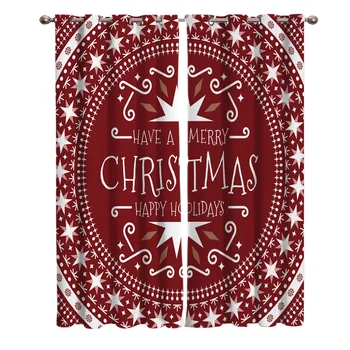 

Christmas Themed Red Mandala Pattern Curtains Window Living Room Curtains Kitchen Indoor Window High Blackout Curtain
