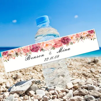 

24pcs Flowers prayer party wedding anniversary travel candle child adult water bottle gift custom label sticker