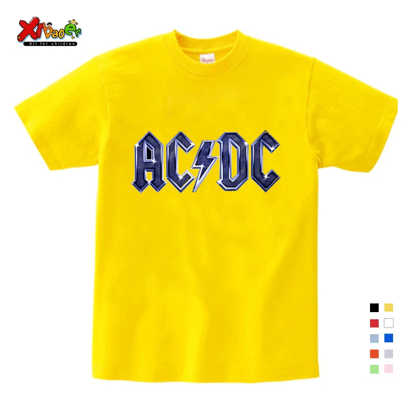 ACDC; Детские модные толстовки и свитшоты; забавная одежда; толстовки с капюшоном в стиле рок; повседневные топы для мальчиков и девочек; одежда для малышей; толстовки - Цвет: Kids T-shirt