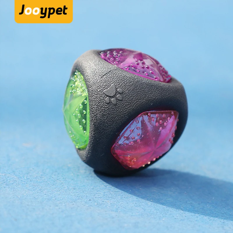 JOOYPET интерактивные электронные игрушки для домашних животных жевать мяч для животных, из ТЭП игрушка - Цвет: Colorful
